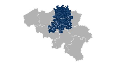 Kaart van de Belgische gasomschakeling