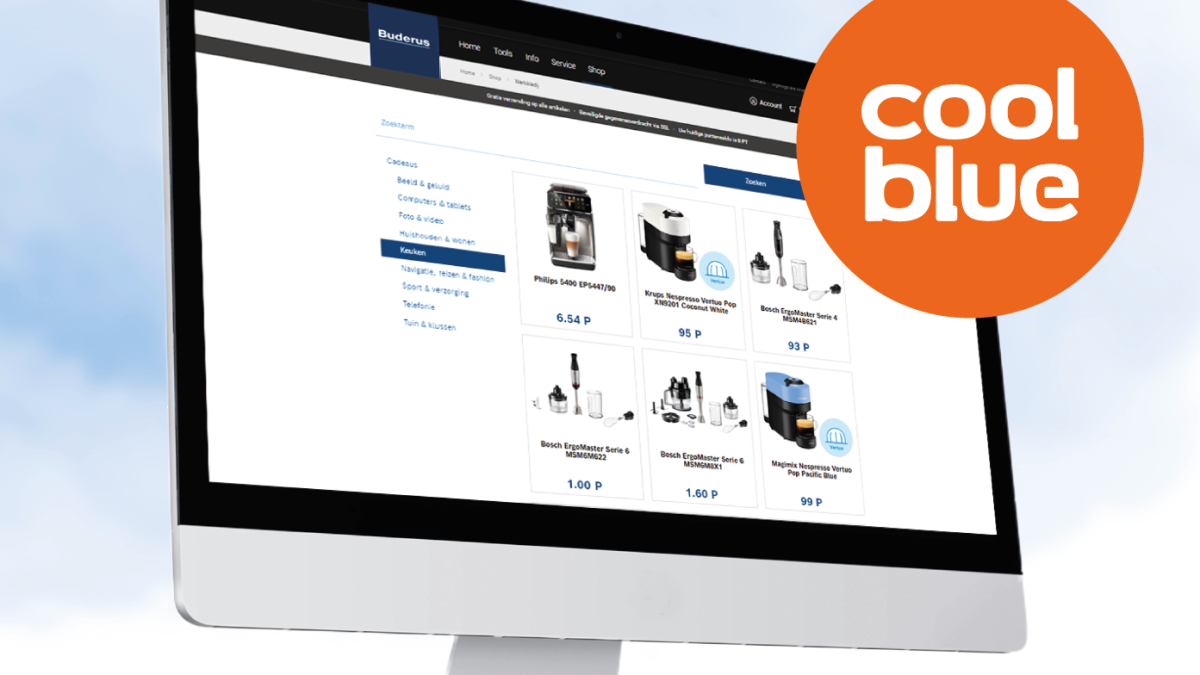 Computer met de site van Coolblue