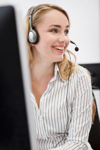 Woman with headset